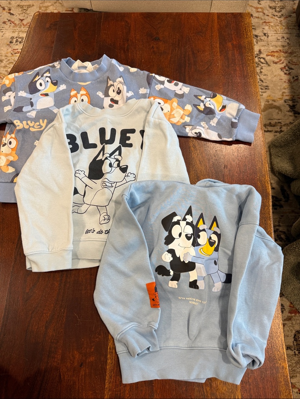 Light Blue Kids Sweatshirt - Bluey. Set Of 3